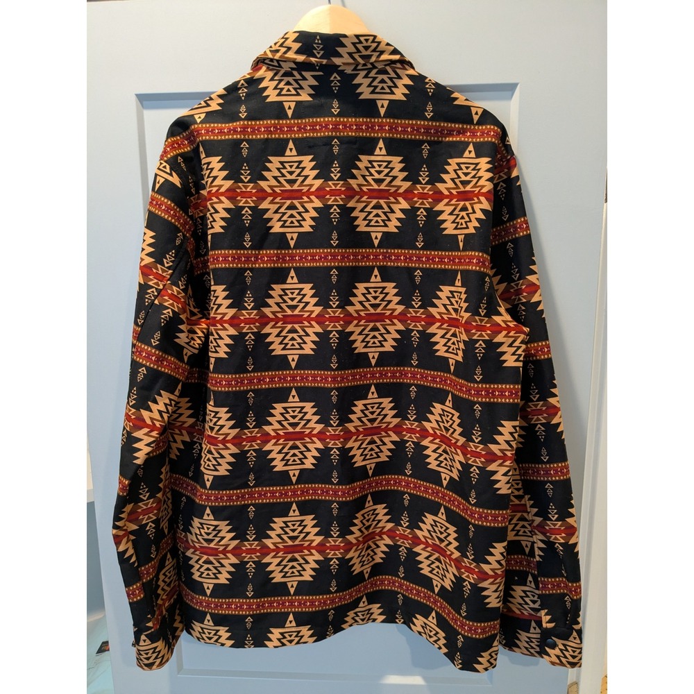 Nomad by Craft Tobacco Black Aztec Twill Shacket XL Black Tan‎ Red Long Sleeve - Picture 9 of 9